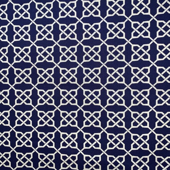 3.7 Yds Free Spirit Vicki Payne Blue White Celtic Knot Fretwork Lattice Fabric - Picture 1 of 8